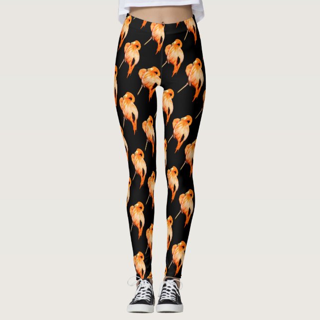 Flamingo i Sommaren Sol Leggings (Framsida)