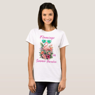 Flamingo i sommarparadis t shirt