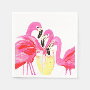 Flamingo i White Vin Pappersservett
