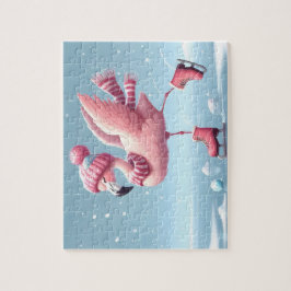 Flamingo Ice Skating Puzzle Pussel