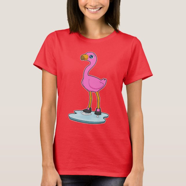 Flamingo Ice-skridskor T Shirt (Framsida)