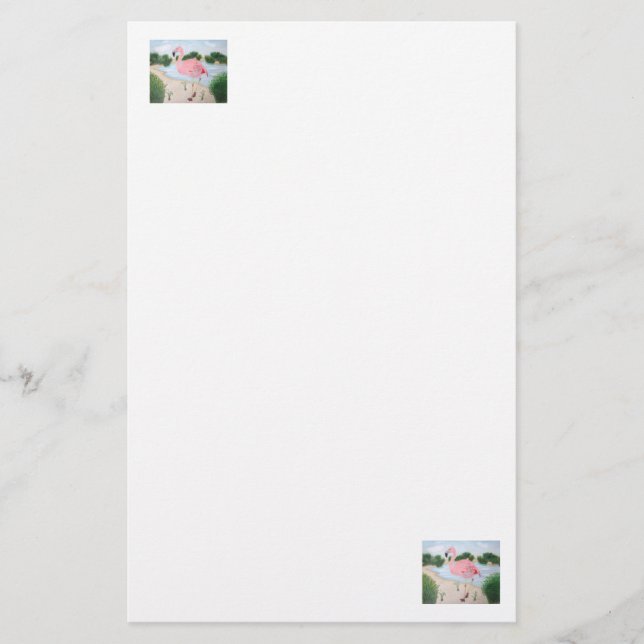 Flamingo in Marsh Stationery Brevpapper (Framsida)