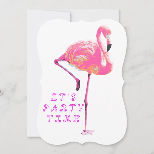 Flamingo-inbjudan Inbjudningar (Framsida)