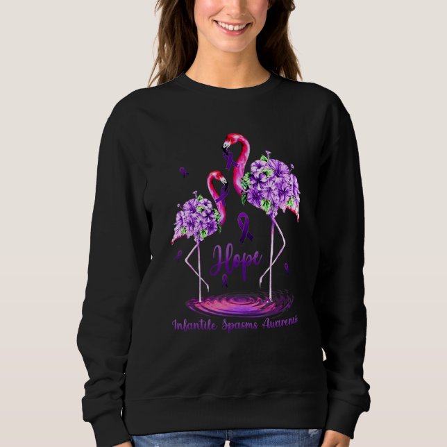 Flamingo Infantile Spasms Awareness T Shirt (Framsida)