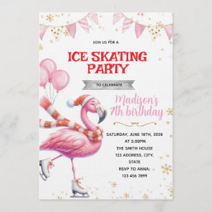 Flamingo isrinkning inbjudan