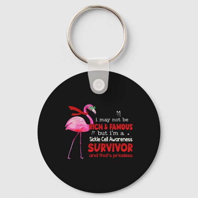 Flamingo jag är en sjuklecellöverlevande som är Pr Nyckelring (Framsida)
