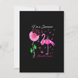 Flamingo Jag är en Survivor Breast Cancer Awarenes Inbjudningar