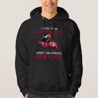 Flamingo jag försökte vara normal Gång värst två m Hoodie
