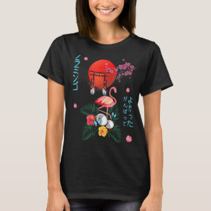 Flamingo Japanska Otaku Pagoda Coconut & Sakura Tr T Shirt