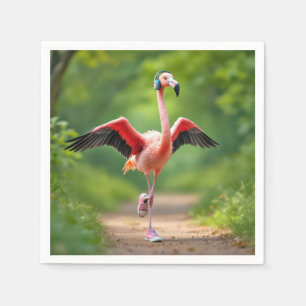 Flamingo Joging with Rosa Sneakers and High-toppar Pappersservett