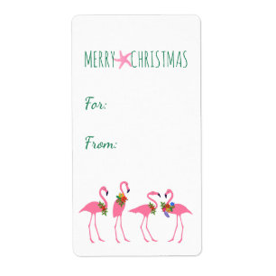 Flamingo jul Big Stickers for Gifts Fraktsedel