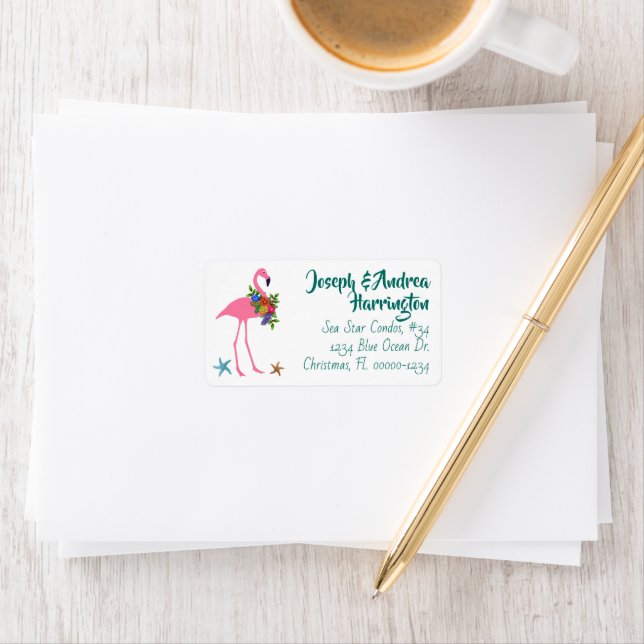 Flamingo jul breda adressetiketter (Insitu)