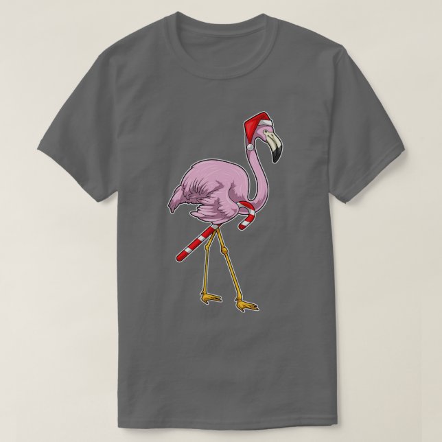 Flamingo jul Candy cane TShirt T Shirt (Design framsida)