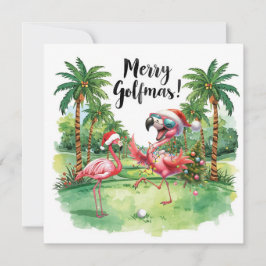 Flamingo jul Golfer i golfbanan