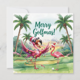 Flamingo jul Golfer i golfbanan