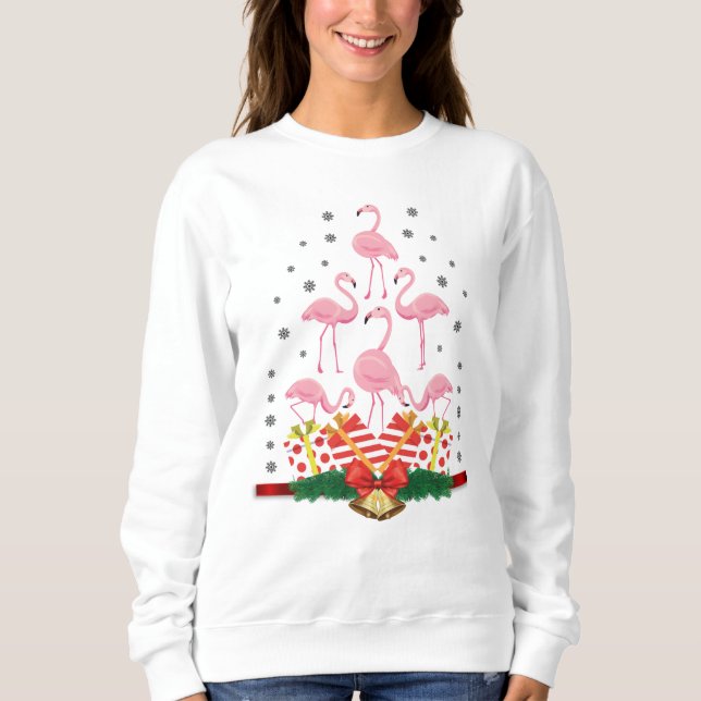 Flamingo Jul Helgdag Flamingo T Shirt (Framsida)