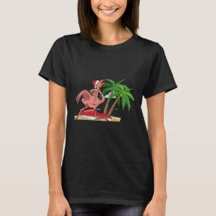 Flamingo jul i juli Cool tropisk fågel strand T Shirt