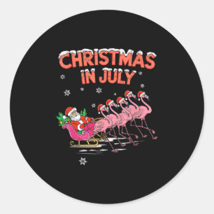 Flamingo-jul i juli Julafton Sommar jul W Runt Klistermärke