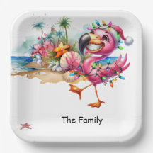 Flamingo-jul i juli på stranden