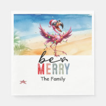 Flamingo-jul i juli på stranden