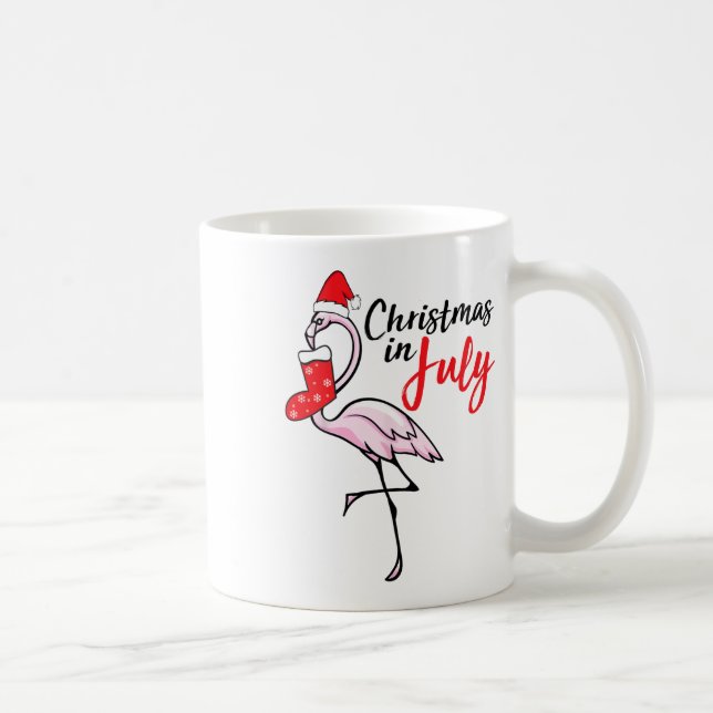 Flamingo jul i juli rolig fest X-mas firande Kaffemugg (Höger)