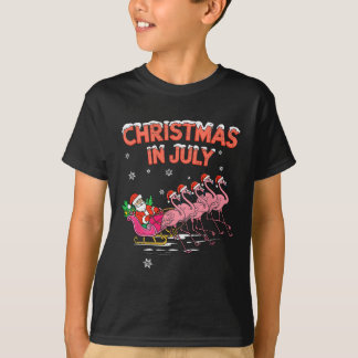 Flamingo jul i juli Xmas sommar jul dam T Shirt