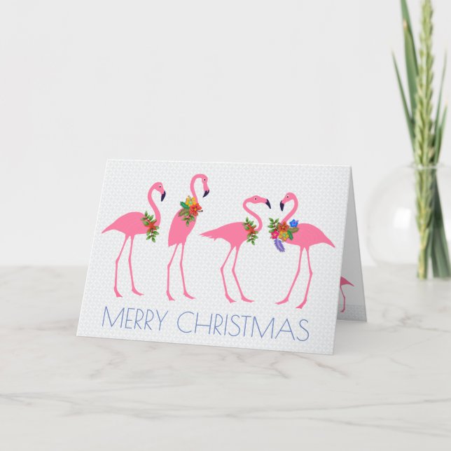 Flamingo Jul i nyårsmeddelande Helgkort (Framsida)