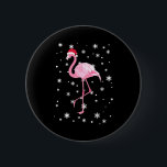 Flamingo Jul julafton Jultomten rosa Fågelhav Knapp<br><div class="desc">Flamingo Jul julafton Jultomten rosa Fågelhav</div>