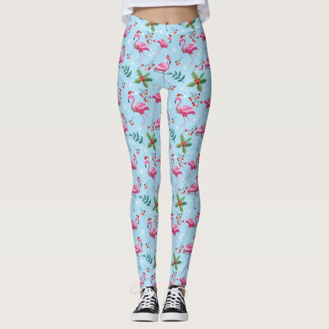 Flamingo-jul Leggings (Framsida)