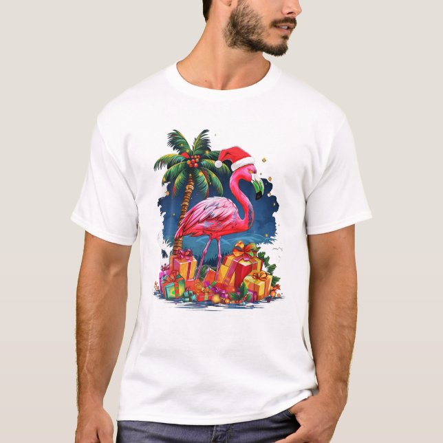 Flamingo jul Lighting Julafton T Shirt (Framsida)