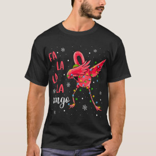 Flamingo jul Ljus Funny Julafton Santa Hat Ani T Shirt