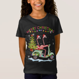 Flamingo Jul Motorcykel Julafton Ljus Merry Ch T Shirt