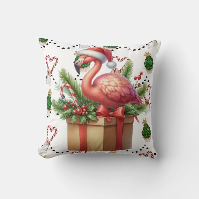 Flamingo jul Thmet Kudde (Framsida)