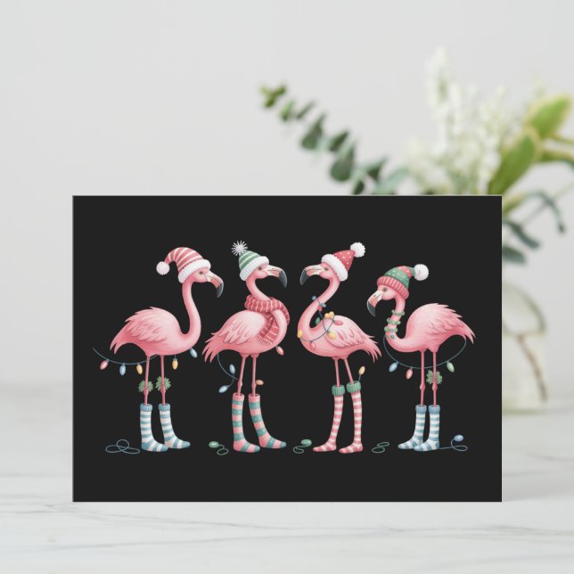 Flamingo julbelysning Holiday Xmas Julkort (Stående Fram)