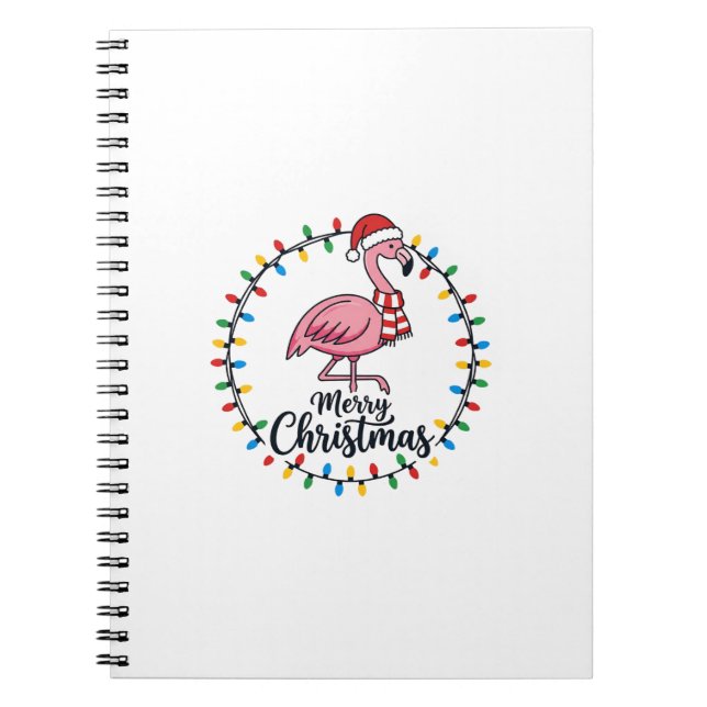 Flamingo julbelysning semester anteckningsbok (Framsidan)