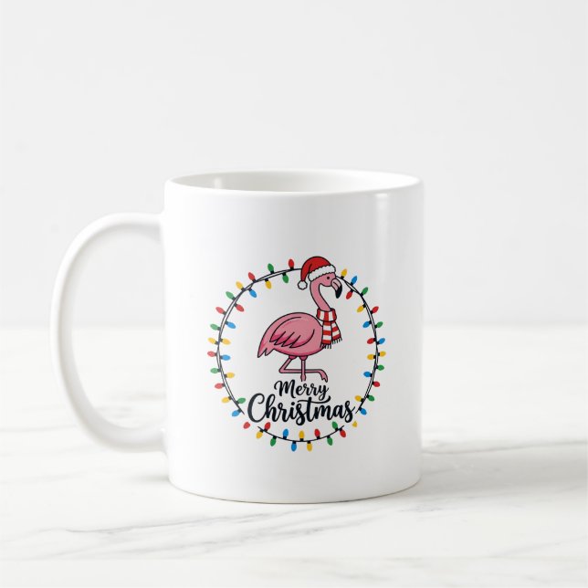 Flamingo julbelysning semester kaffemugg (Vänster)