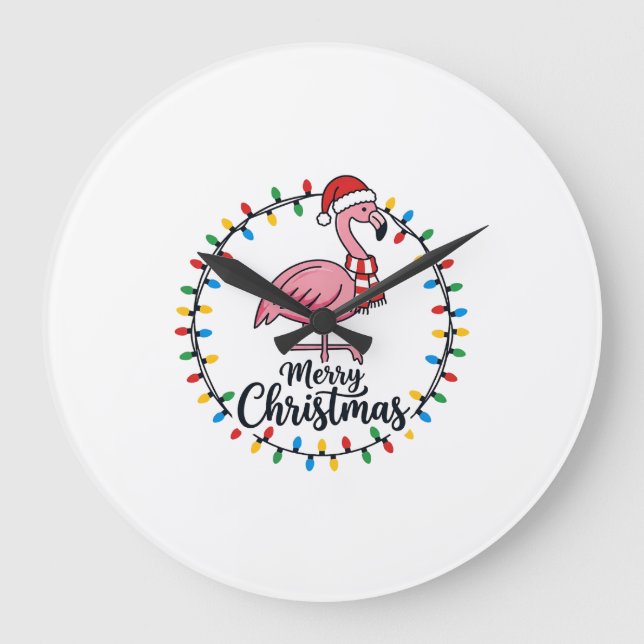 Flamingo julbelysning semester stor klocka (Framsida)