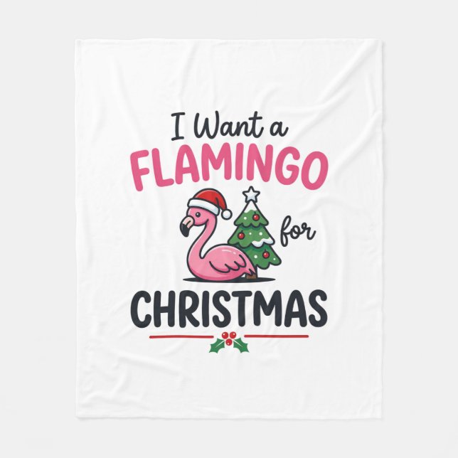 Flamingo julcitat vektor fleecefilt (Framsidan)