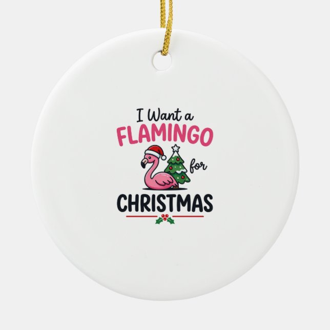 Flamingo julcitat vektor julgransprydnad keramik (Framsidan)