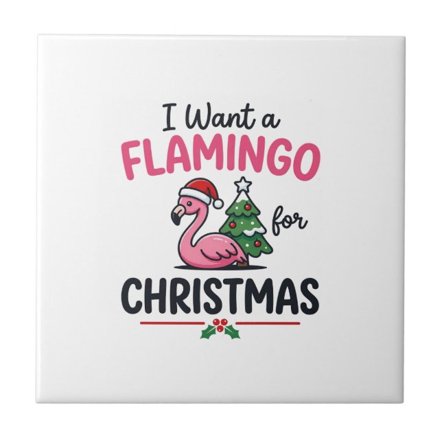 Flamingo julcitat vektor kakelplatta (Framsidan)