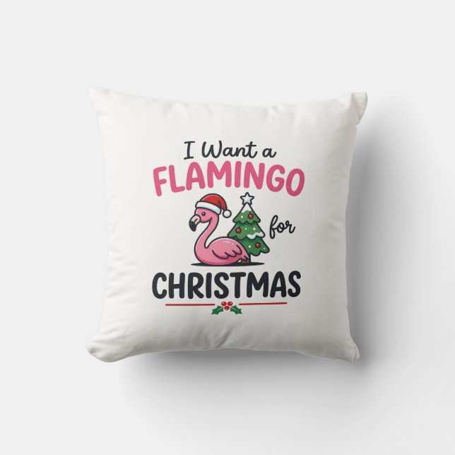 Flamingo julcitat vektor kudde (Framsida)