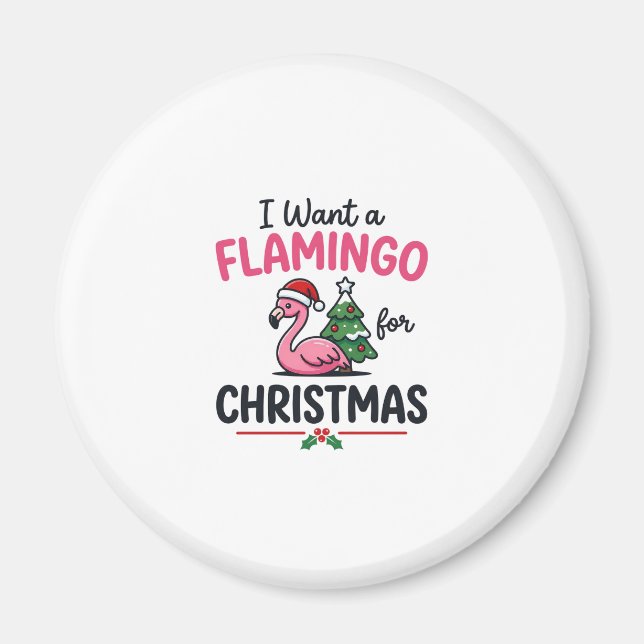 Flamingo julcitat vektor magnet (Framsidan)