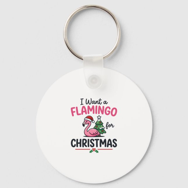 Flamingo julcitat vektor nyckelring (Framsida)