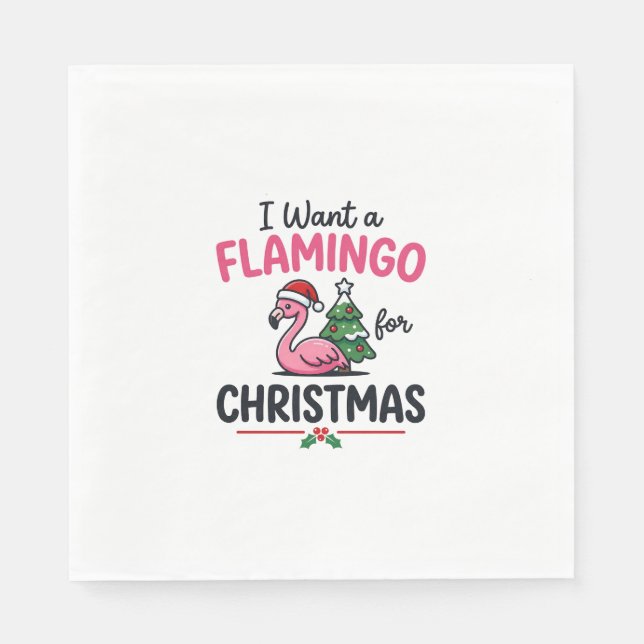 Flamingo julcitat vektor pappersservett (Framsidan)