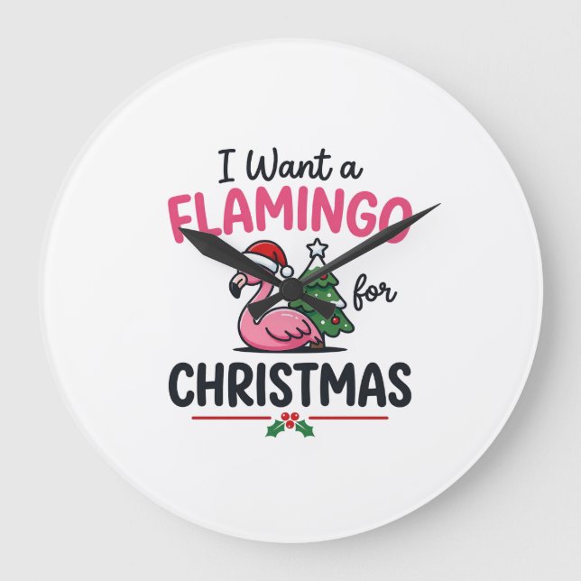 Flamingo julcitat vektor stor klocka (Framsida)