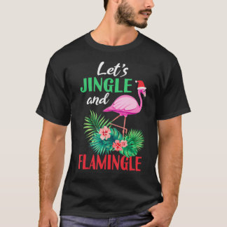 Flamingo-julen gör att jingle och Flamingl T Shirt