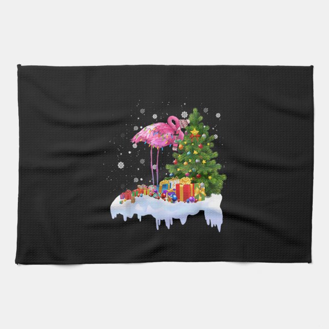 Flamingo Julgran Ljus Kökshandduk (Horisontell)