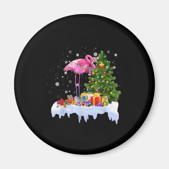 Flamingo Julgran Ljus Magnet (Framsidan)