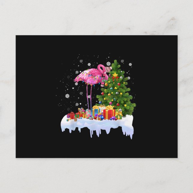 Flamingo Julgran Ljus Vykort (Framsida)