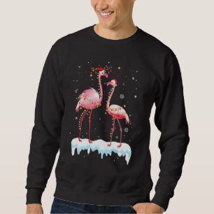 Flamingo Julgran Santa Hat Julafton Light Merry Lång Ärmad Tröja